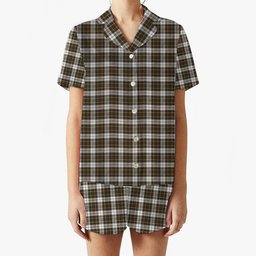 ScotsTee Shop Scottish Burns Battalion Weathered Women's Short Sleeve Short Set Tartan Pyjama Set