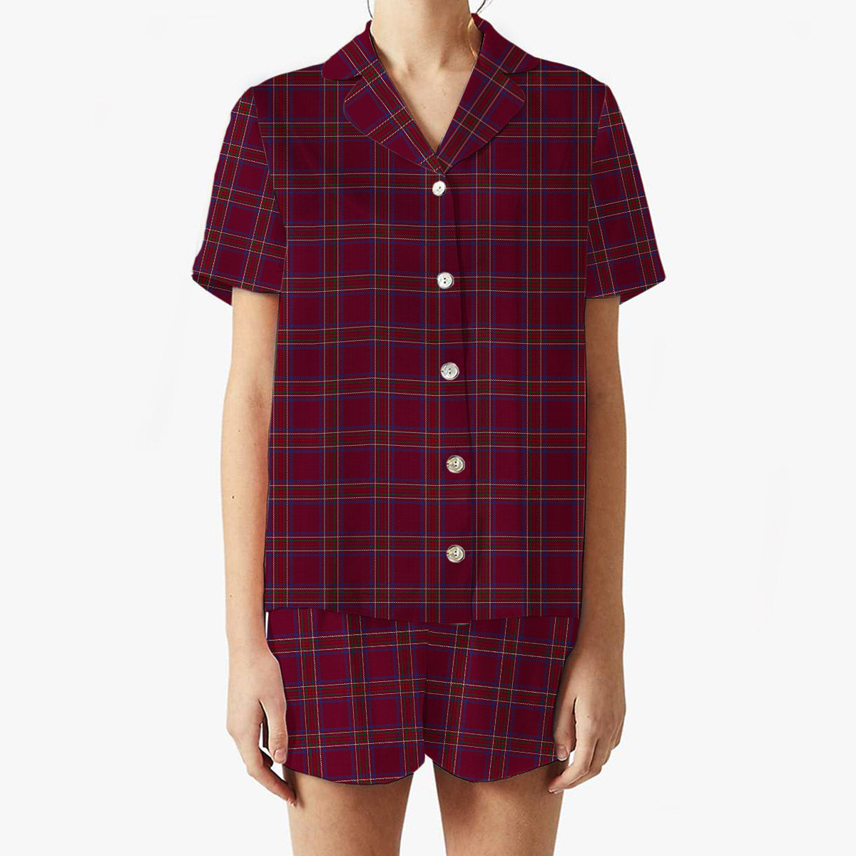 ScotsTee Shop Scottish Burnett of Leys Hunting Women's Short Sleeve Short Set Tartan Pyjama Set