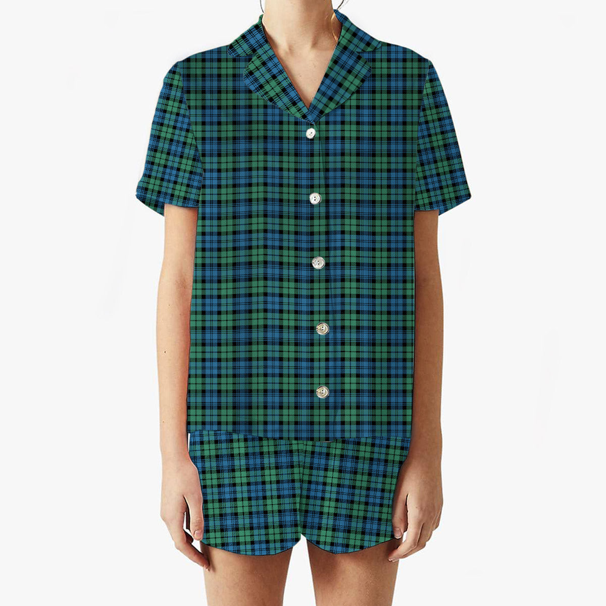 ScotsTee Shop Scottish Campbell Ancient 01 Women's Short Sleeve Short Set Tartan Pyjama Set