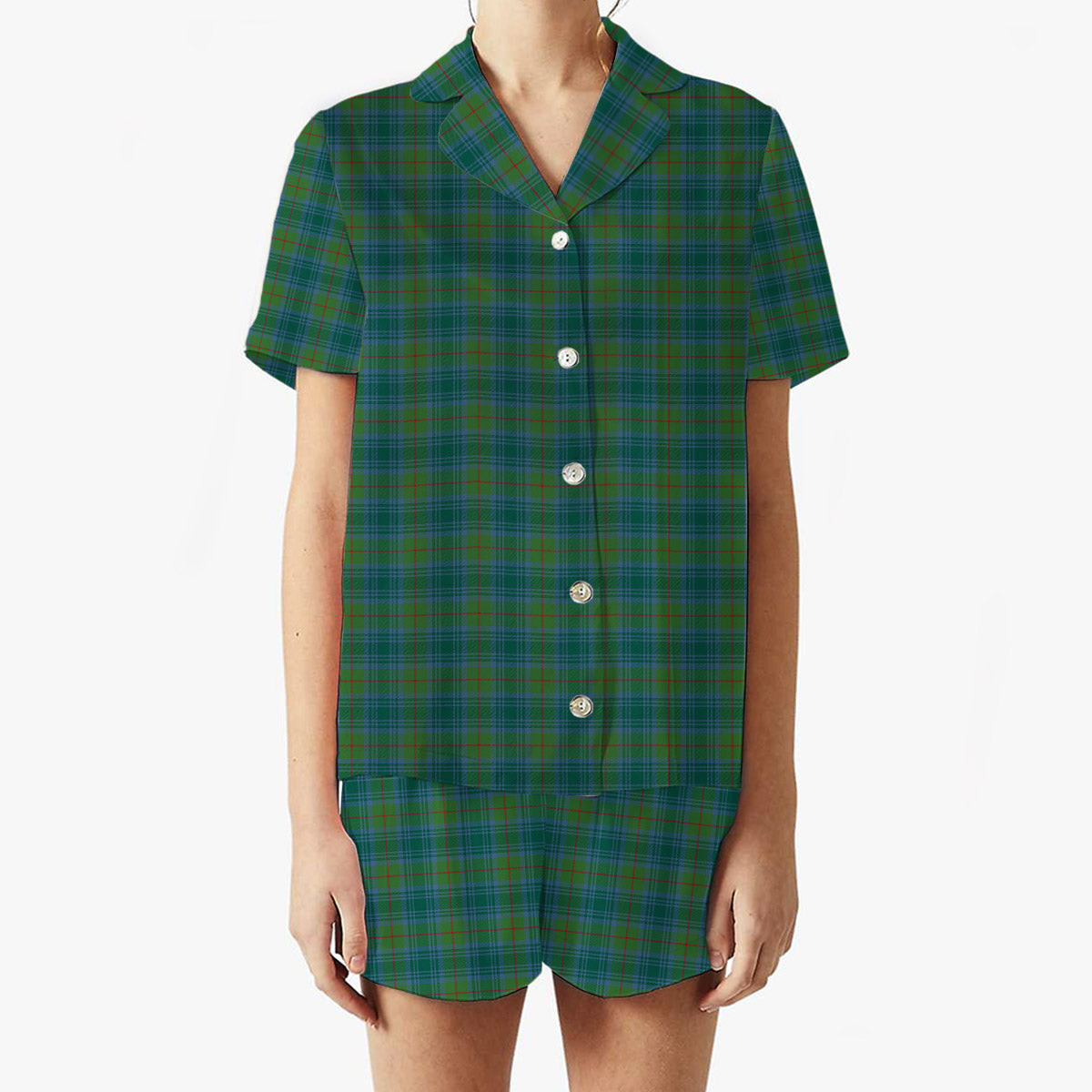 ScotsTee Shop Scottish Cranstoun Modern Women's Short Sleeve Short Set Tartan Pyjama Set