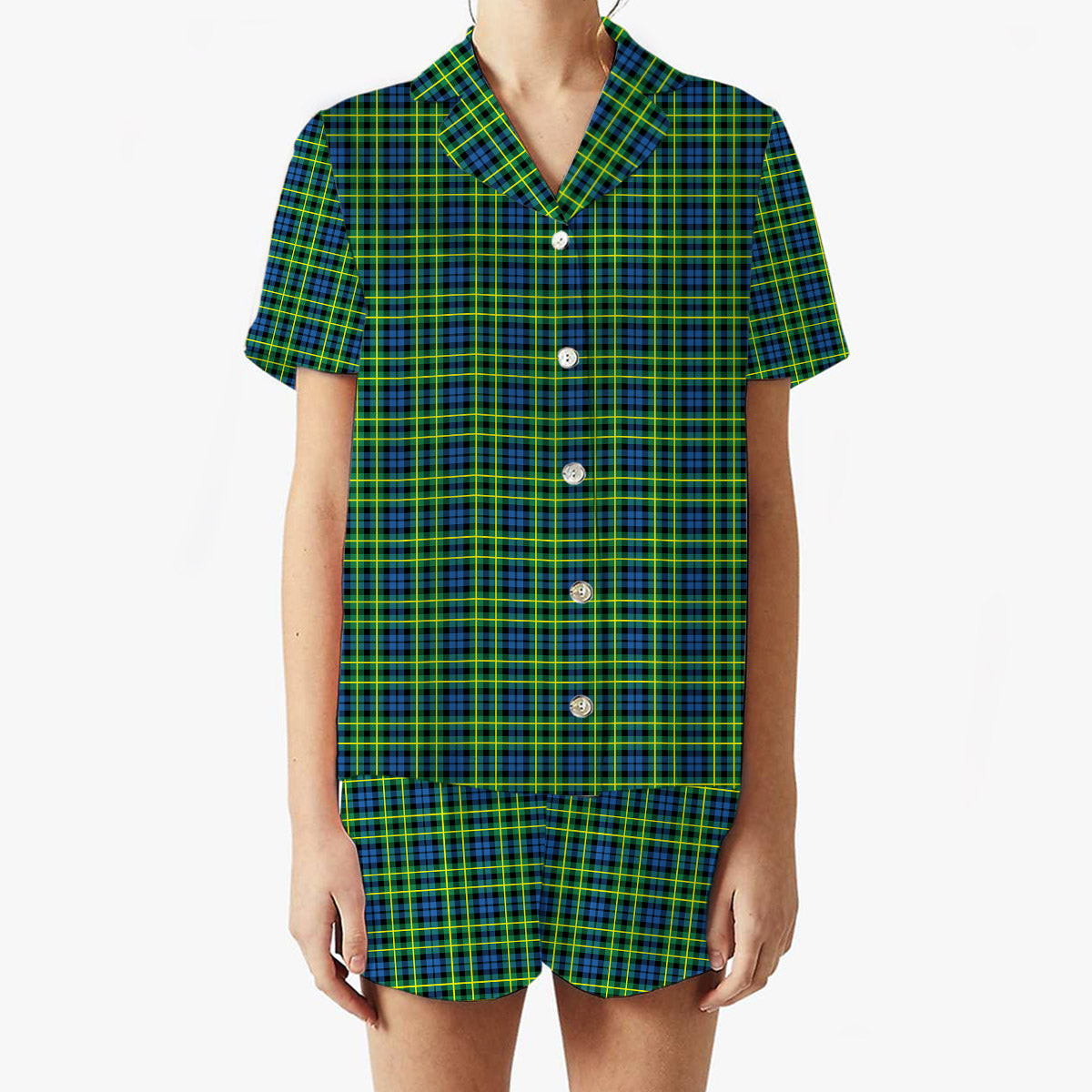 ScotsTee Shop Scottish Campbell of Breadalbane Ancient Women's Short Sleeve Short Set Tartan Pyjama Set