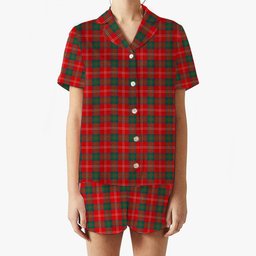 ScotsTee Shop Scottish Chisholm of Strathglass Modern Women's Short Sleeve Short Set Tartan Pyjama Set