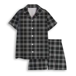 ScotsTee Shop Scottish Clan Hamilton Society Women's Short Sleeve Short Set Tartan Pyjama Set
