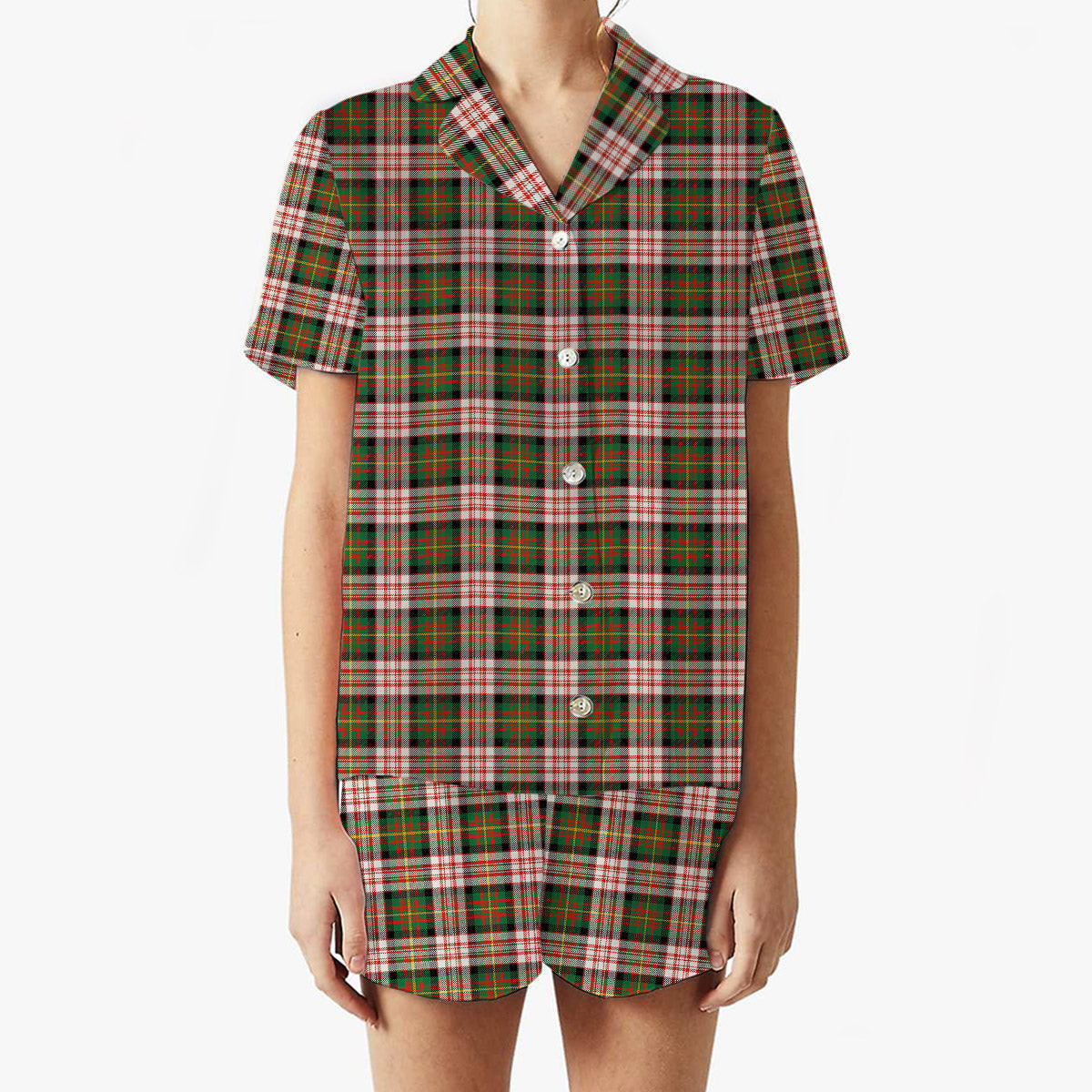 ScotsTee Shop Scottish Carnegie Dress Ancient Women's Short Sleeve Short Set Tartan Pyjama Set