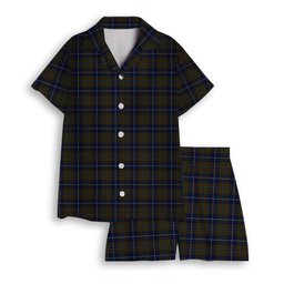 ScotsTee Shop Scottish Douglas Brown Women's Short Sleeve Short Set Tartan Pyjama Set
