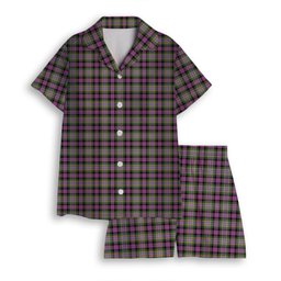 ScotsTee Shop Scottish Dundee Pink Variation Ancient Clan Women's Short Sleeve Short Set Tartan Pyjama Set