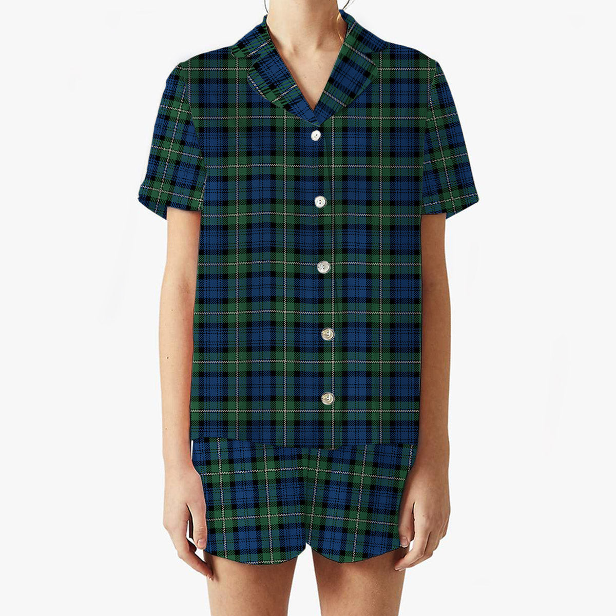 ScotsTee Shop Scottish Forbes Ancient Women's Short Sleeve Short Set Tartan Pyjama Set