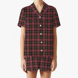 ScotsTee Shop Scottish Galbraith Maroon Ancient Women's Short Sleeve Short Set Tartan Pyjama Set