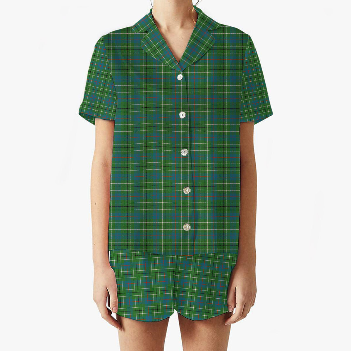 ScotsTee Shop Scottish Duncan Ancient Clan Women's Short Sleeve Short Set Tartan Pyjama Set