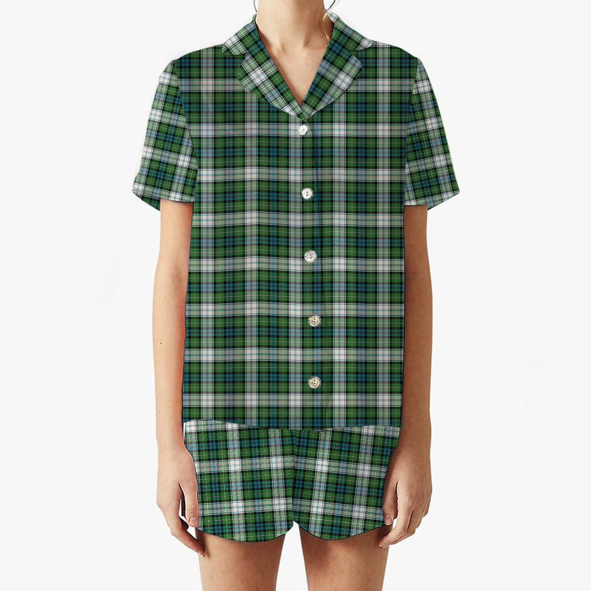 ScotsTee Shop Scottish Forbes Dress Ancient Women's Short Sleeve Short Set Tartan Pyjama Set
