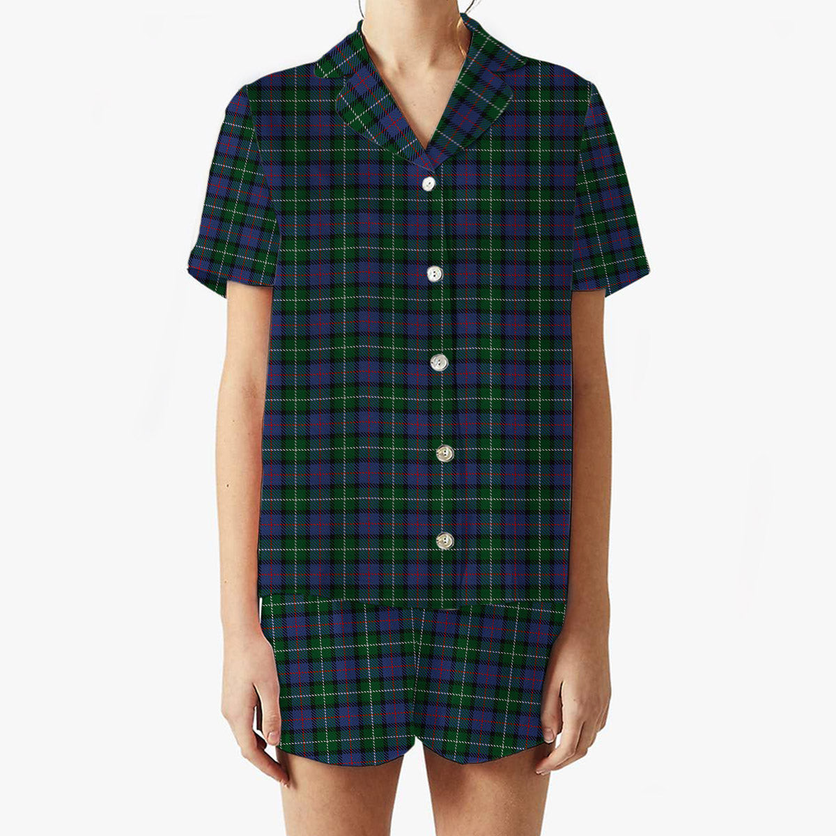 ScotsTee Shop Scottish Davidson of Tulloch 2 Women's Short Sleeve Short Set Tartan Pyjama Set