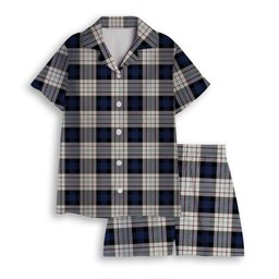 ScotsTee Shop Scottish Fergusson Dress Women's Short Sleeve Short Set Tartan Pyjama Set
