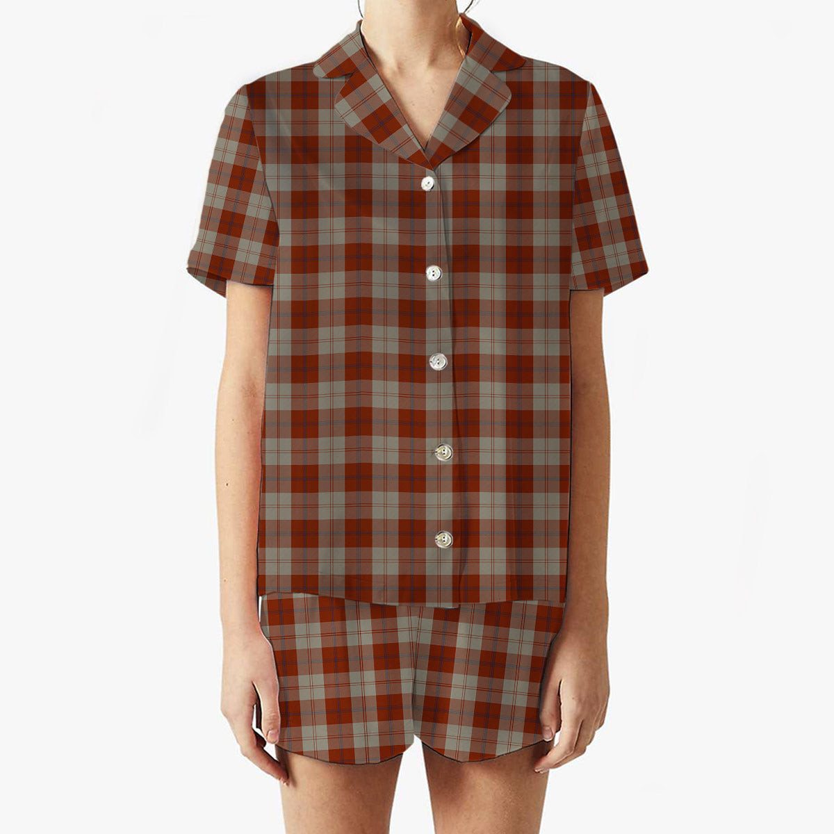 ScotsTee Shop Scottish Davidson Dress Dancers Women's Short Sleeve Short Set Tartan Pyjama Set