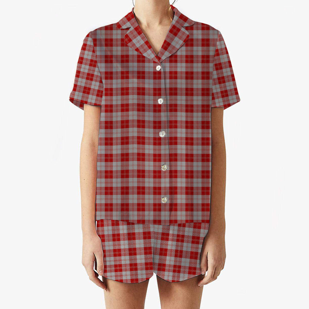 ScotsTee Shop Scottish Erskine Red Women's Short Sleeve Short Set Tartan Pyjama Set