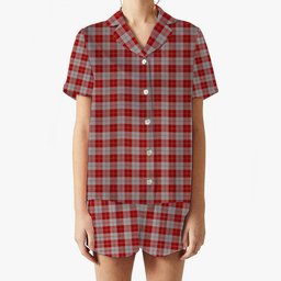 ScotsTee Shop Scottish Erskine Red Women's Short Sleeve Short Set Tartan Pyjama Set