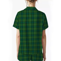 ScotsTee Shop Scottish Dunbar Hunting Modern Women's Short Sleeve Short Set Tartan Pyjama Set