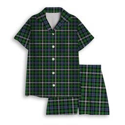 ScotsTee Shop Scottish Farquharson Dress Ancient Women's Short Sleeve Short Set Tartan Pyjama Set