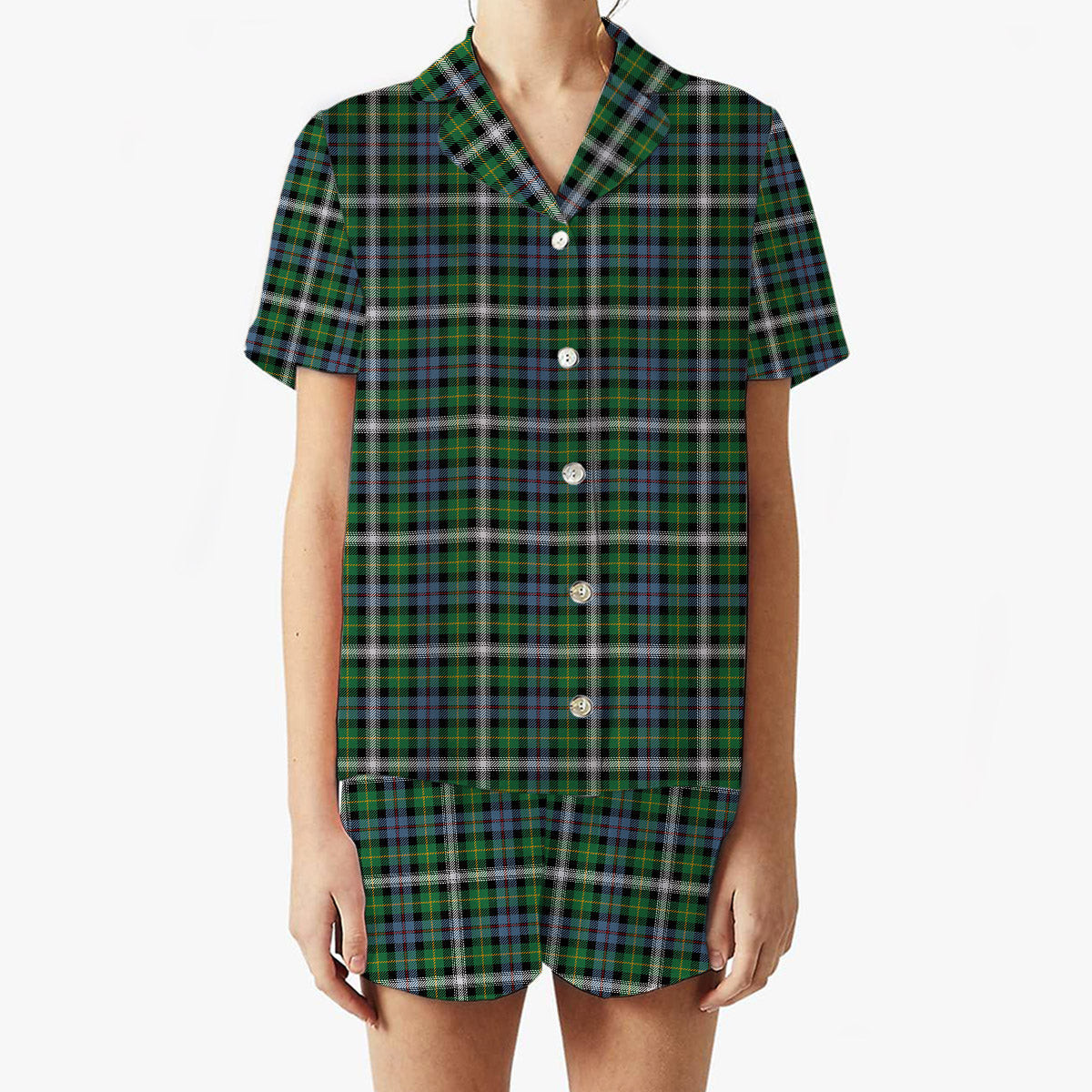 ScotsTee Shop Scottish Farquharson Dress Ancient Women's Short Sleeve Short Set Tartan Pyjama Set