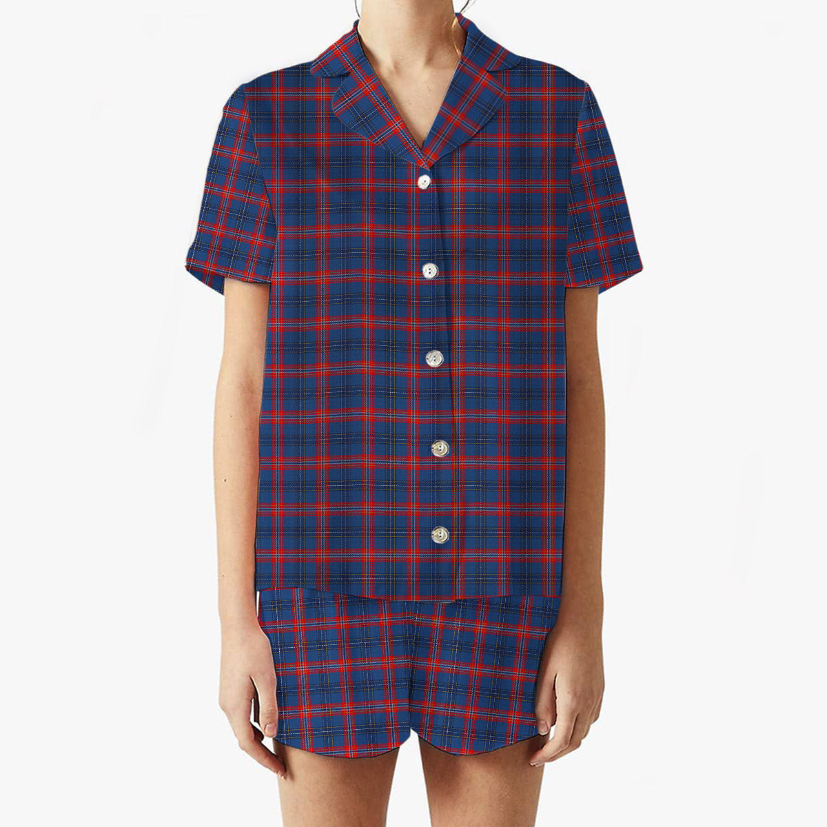 ScotsTee Shop Scottish Dundee University Women's Short Sleeve Short Set Tartan Pyjama Set