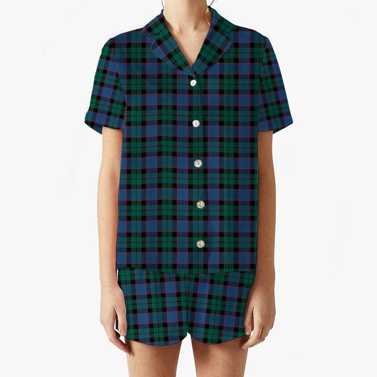 ScotsTee Shop Scottish Ferguson of Balquhidder Modern Women's Short Sleeve Short Set Tartan Pyjama Set