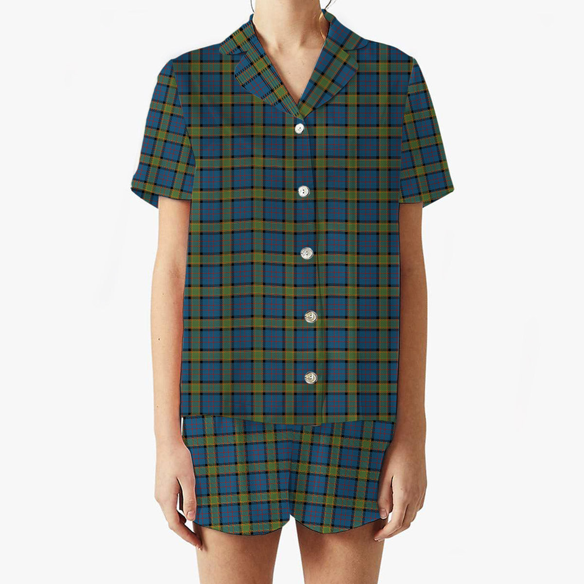 ScotsTee Shop Scottish Dalrymple M of Oxenfoord Women's Short Sleeve Short Set Tartan Pyjama Set