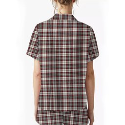 ScotsTee Shop Scottish Dunbar Plaid Modern Women's Short Sleeve Short Set Tartan Pyjama Set