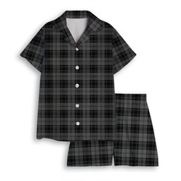 ScotsTee Shop Scottish Douglas Grey Vestiarium Scoticum Women's Short Sleeve Short Set Tartan Pyjama Set