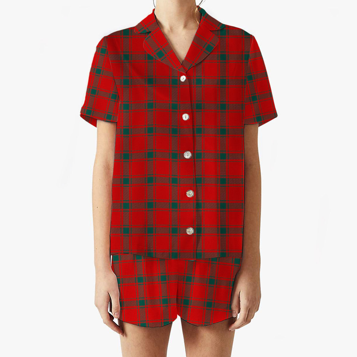 ScotsTee Shop Scottish Donald of Sleat Modern Women's Short Sleeve Short Set Tartan Pyjama Set