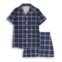 ScotsTee Shop Scottish Gillies Dress Blue Women's Short Sleeve Short Set Tartan Pyjama Set