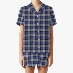 ScotsTee Shop Scottish Gillies Dress Blue Women's Short Sleeve Short Set Tartan Pyjama Set