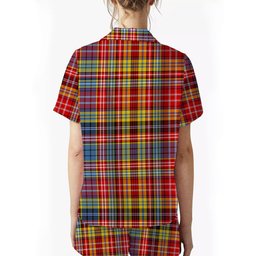 ScotsTee Shop Scottish Drummond of Strathallan Modern Women's Short Sleeve Short Set Tartan Pyjama Set