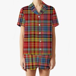 ScotsTee Shop Scottish Drummond of Strathallan Modern Women's Short Sleeve Short Set Tartan Pyjama Set