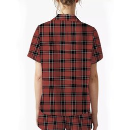 ScotsTee Shop Scottish Dunbar District Ancient Women's Short Sleeve Short Set Tartan Pyjama Set