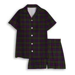 ScotsTee Shop Scottish Donald of Clan Ranald Modern Women's Short Sleeve Short Set Tartan Pyjama Set