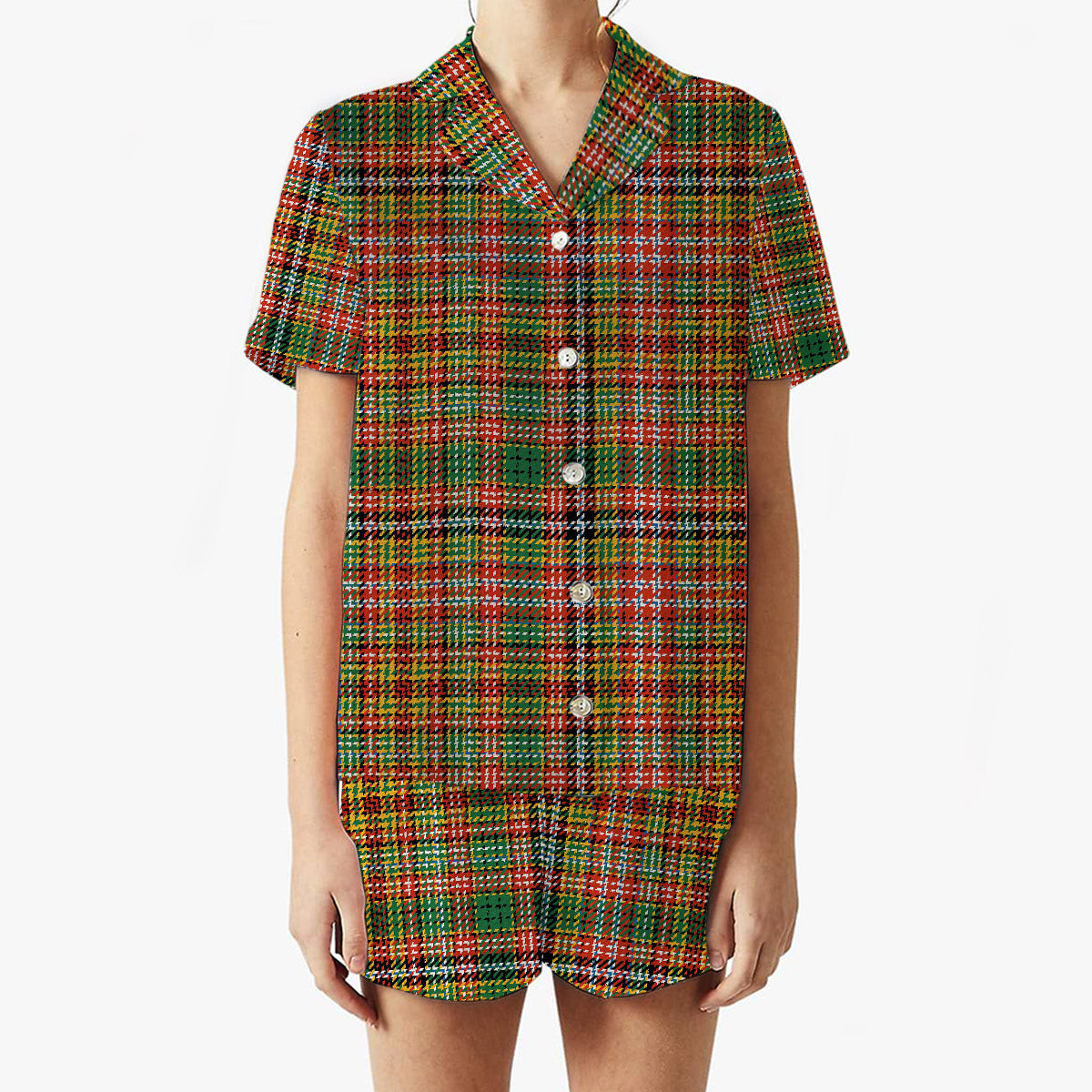 ScotsTee Shop Scottish Drummond of Strathallan Ancient Women's Short Sleeve Short Set Tartan Pyjama Set