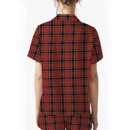 ScotsTee Shop Scottish Dunbar District Modern Women's Short Sleeve Short Set Tartan Pyjama Set