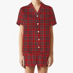 ScotsTee Shop Scottish Dalziel Modern Women's Short Sleeve Short Set Tartan Pyjama Set