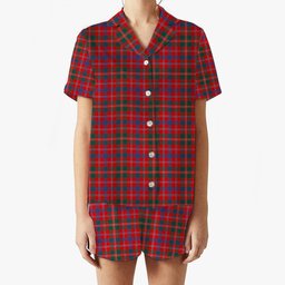 ScotsTee Shop Scottish Donald of Glenaladale Modern Women's Short Sleeve Short Set Tartan Pyjama Set