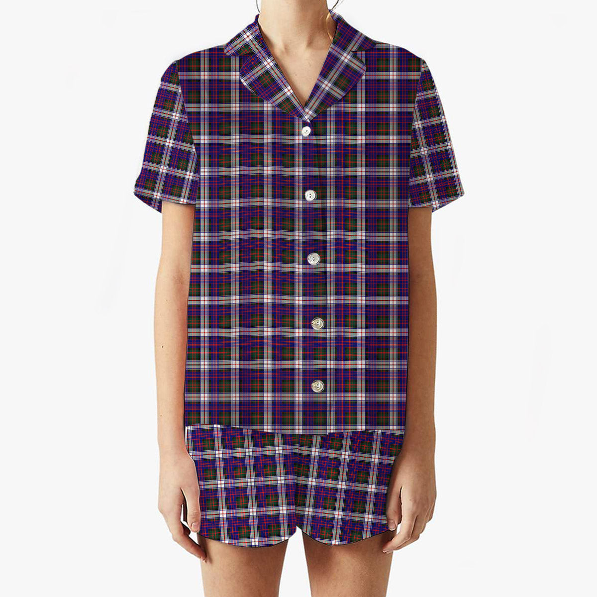 ScotsTee Shop Scottish Donald Dress Modern Women's Short Sleeve Short Set Tartan Pyjama Set