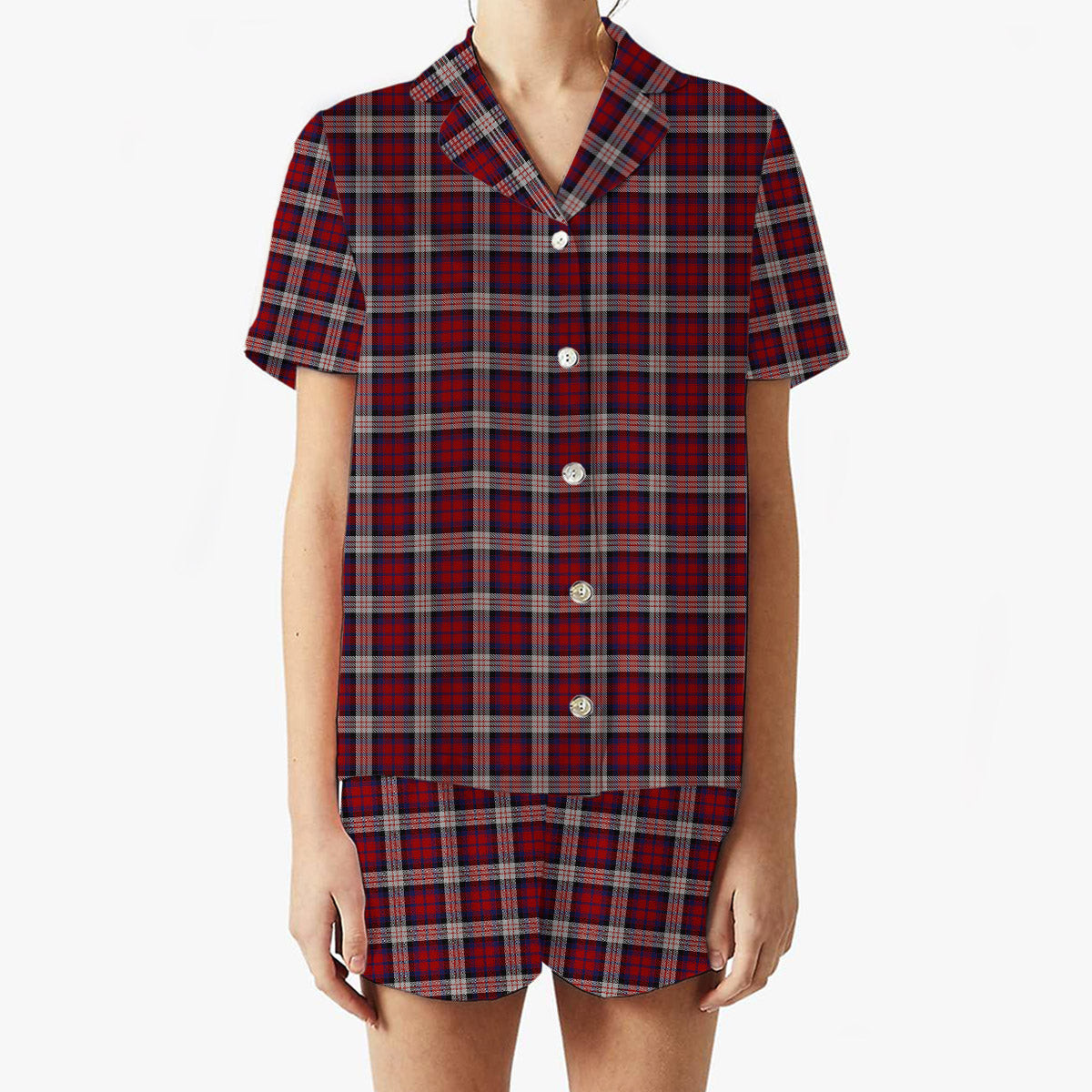 ScotsTee Shop Scottish Donald Dress Irish Women's Short Sleeve Short Set Tartan Pyjama Set