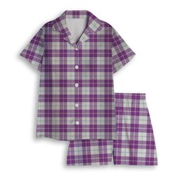 ScotsTee Shop Scottish Dunlop Dress Ancient Women's Short Sleeve Short Set Tartan Pyjama Set