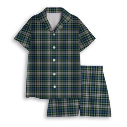 ScotsTee Shop Scottish Davidson of Tulloch Dress Ancient Women's Short Sleeve Short Set Tartan Pyjama Set