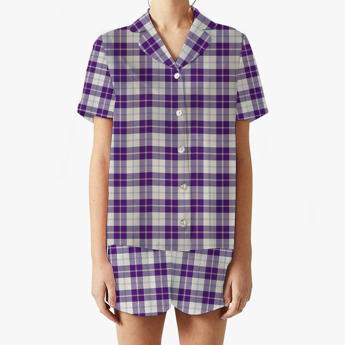 ScotsTee Shop Scottish Dunlop Dress Modern Women's Short Sleeve Short Set Tartan Pyjama Set