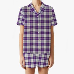 ScotsTee Shop Scottish Dunlop Dress Modern Women's Short Sleeve Short Set Tartan Pyjama Set