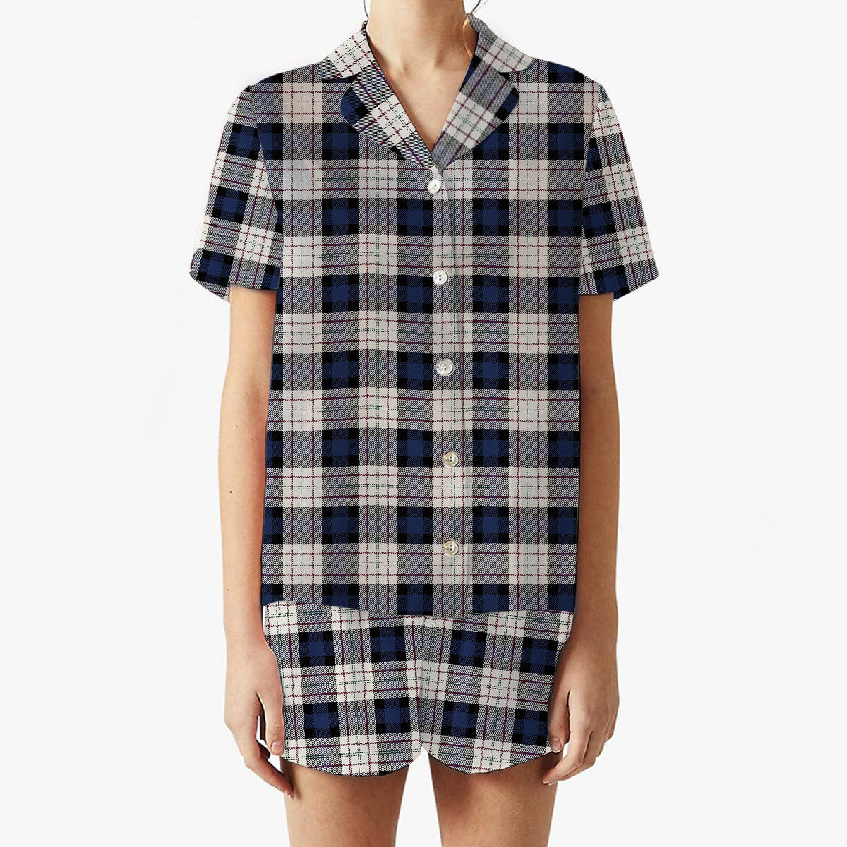 ScotsTee Shop Scottish Ferguson Dress Women's Short Sleeve Short Set Tartan Pyjama Set