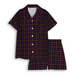 ScotsTee Shop Scottish Donald Modern Women's Short Sleeve Short Set Tartan Pyjama Set