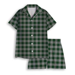 ScotsTee Shop Scottish Erskine Green Women's Short Sleeve Short Set Tartan Pyjama Set