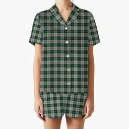 ScotsTee Shop Scottish Erskine Green Women's Short Sleeve Short Set Tartan Pyjama Set