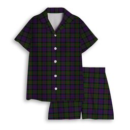 ScotsTee Shop Scottish Denovan The Lairdship of Women's Short Sleeve Short Set Tartan Pyjama Set