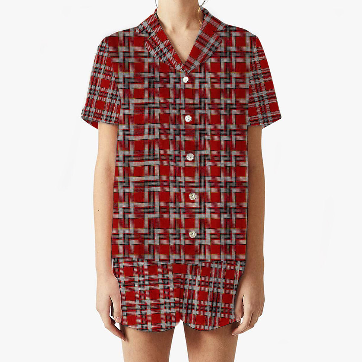 ScotsTee Shop Scottish Drummond of Perth Dress Women's Short Sleeve Short Set Tartan Pyjama Set